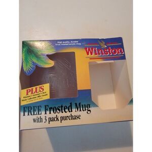 Winston Mug Vintage Frosted Acrylic 14 oz In Original Box Vtg 90s